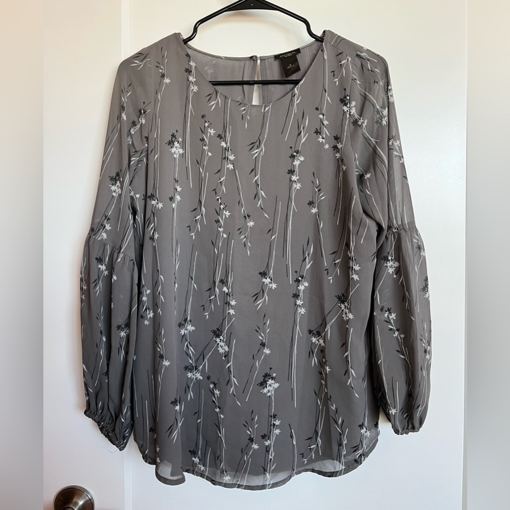 Long Sleeve Floral Blouse - Ann Taylor